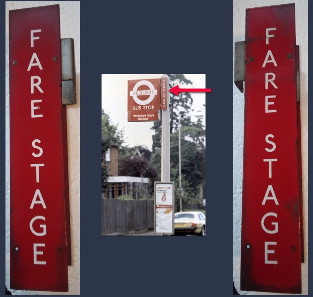 London Transport FARESTAGE red sign available